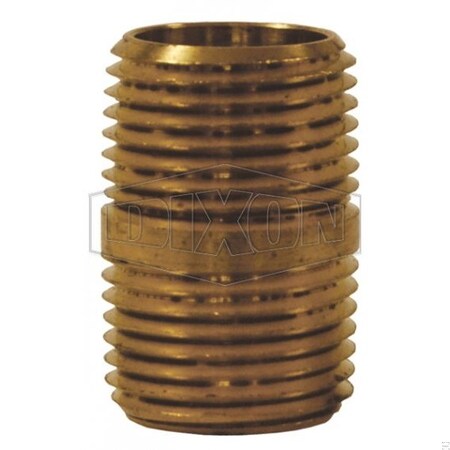 Dixon Pipe Nipple, 1/2 in x 1.12 in Close L, Brass, MNPT 1650808CLF